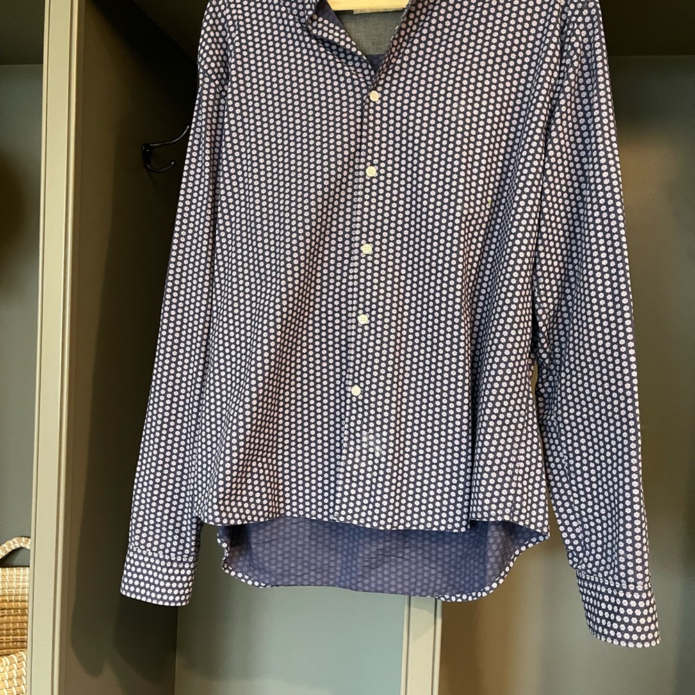 Liz Claiborne Blue and White Button Down Shirt